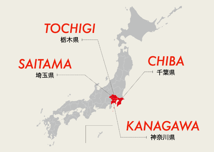 トオカツフーズ株式会社 エリアマップ